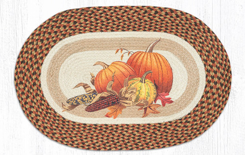 Earth Rugs OP-222 Joyful Harvest Oval Patch 20" x 30" Main image