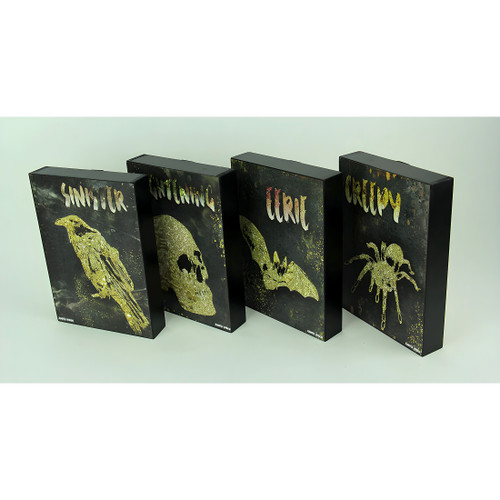 Set of 4 Darkly Elegant Halloween Themed Wooden Block Wall Hangings Additional image