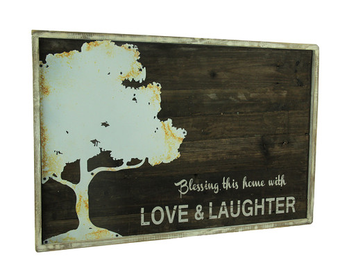 Rustic Wood Love and Laughter Blessings Tree Wall Hanging Main image