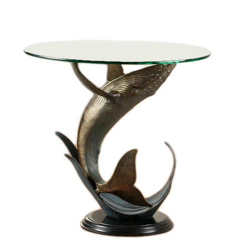 Humpback Whale Metal and Glass End Table Main image