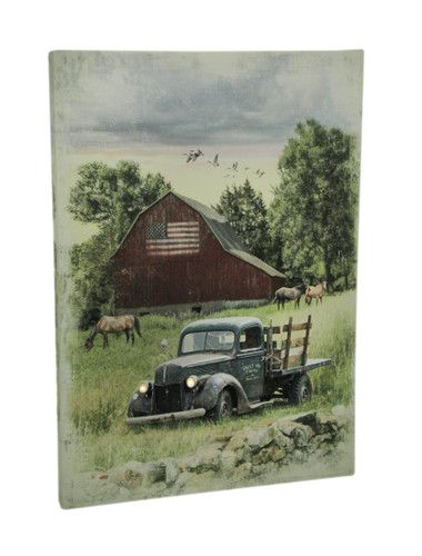 Pickup Truck and Barn 30 X 20 LED Lighted Canvas Wall Print Main image