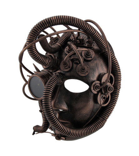 Scratch & Dent Man Droid Full Face Steampunk Cyborg Mask w/Goggle Additional image