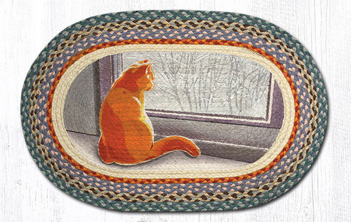 Earth Rugs OP-250 Winter Cat Oval Patch 20" x 30" Main image