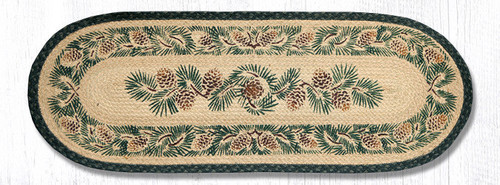 Earth Rugs 025A Pinecone Oval Table Runner 13" x 36" Main image