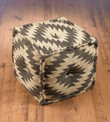 AA Importing 48848 Black And White Chevron Pattern Pouf Main image