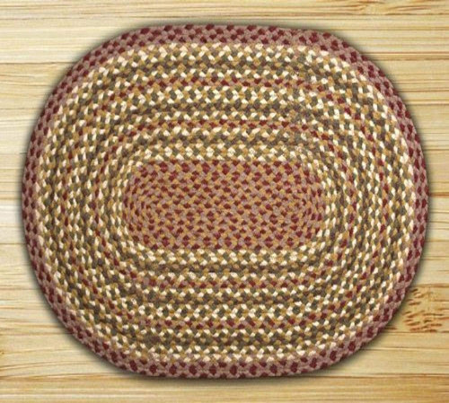 Earth Rugs C-324 Olive / Burgundy / Gray Oval Braided Rug 27" x 45" Main image