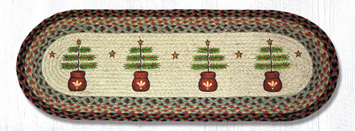 Earth Rugs OP-81 Feather Tree Oval Patch Runner 13" x 36" Main image