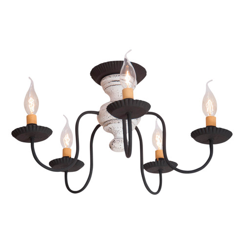 Irvin's Country Tinware Thorndale Ceiling Light in Vintage White Main image