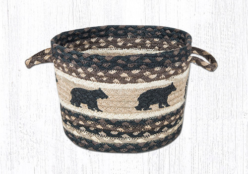 Earth Rugs UBP-313 Black Bear Printed Utility Basket 9" x 7" Main image