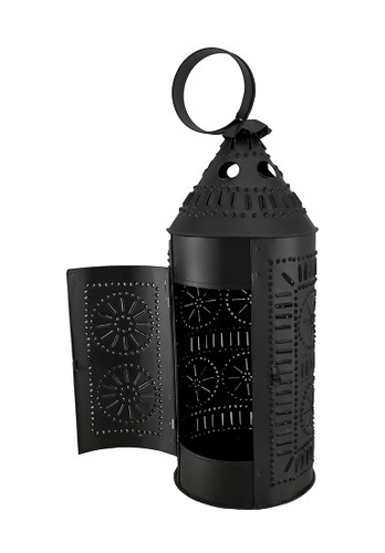 Punched Tin Antique Finish Sturbridge Tall Candle Lantern 17 Inch Additional image