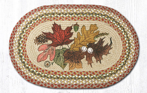 Earth Rugs OP-24 Autumn Leaves Oval Patch 20" x 30" Main image