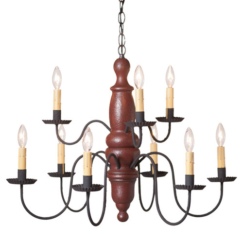 Irvin's Country Tinware Fairfield Chandelier in Americana Red Main image