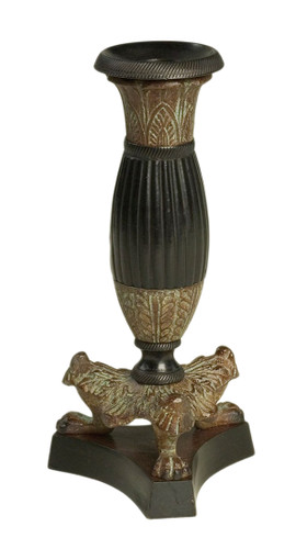 8 Inch Tall Black And Bronze Finish Candlestick Main image