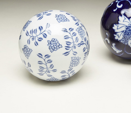 AA Importing 59814 Blue And White Porcelain Balls - Set Of 3 Additional image