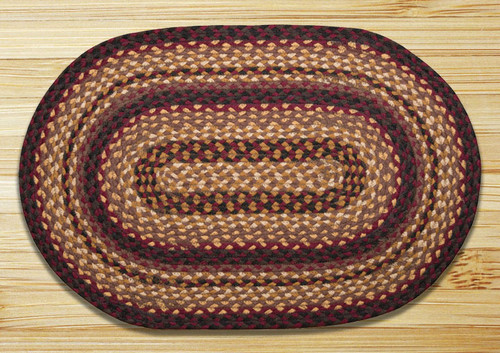 Earth Rugs C-371 Black Cherry / Chocolate / Cream Oval Braided Rug 5 x 8 Feet Main image