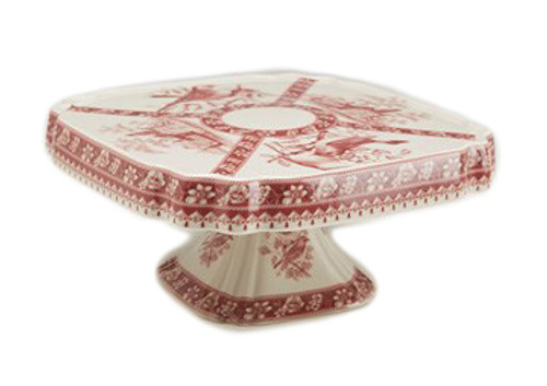 8 1/4 Inch Diameter Red And White Cake Plate Main image