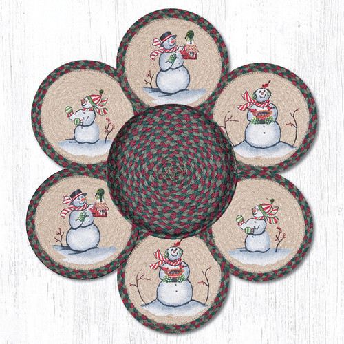 Earth Rugs TNB-508 Snowman Trivets in a Basket 10" x 10" Main image