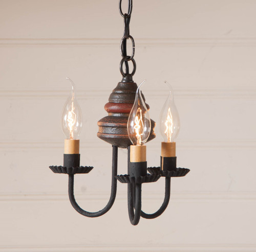 Irvin's Country Tinware Bellview Wood Chandelier in Americana Espresso Additional image