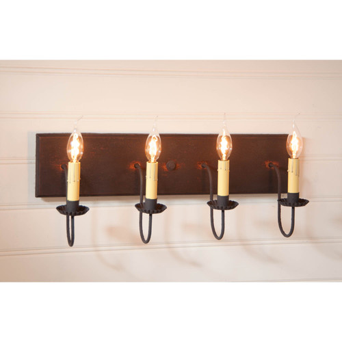 Four Arm Vanity Light in Hartford Black over Red Additional image