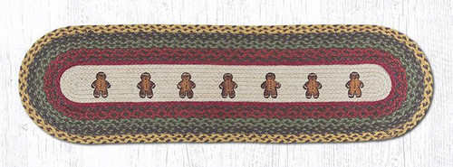 Earth Rugs OP-111 Gingerbread Men Oval Patch Runner 13" x 48" Main image