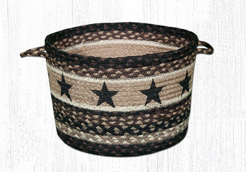 Earth Rugs UBP-313 Black Stars Printed Utility Basket 13 Inch X 9 Inch Main image