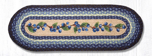 Earth Rugs OP-312 Blueberry Vine Oval Patch Runner 13" x 36" Main image