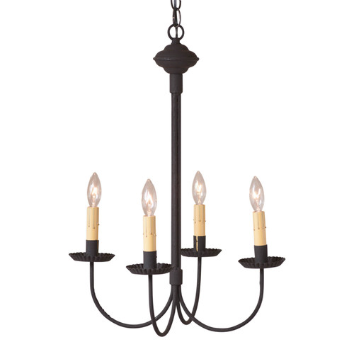 Irvin's Country Tinware 4-Arm Grandview Chandelier with Ecru Sleeves Main image