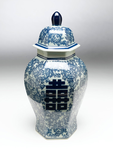 AA Importing 59741 Antiqued Pale Green And Blue Ginger Jar With Lid Main image
