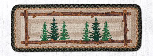 Earth Rugs PP-116 Tall Timbers Oblong Printed Table Runner 13" x 36" Main image
