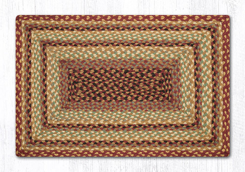 Earth Rugs RC-357 Burgundy / Gray / Cream Oblong Braided Rug 20" x 30" Main image