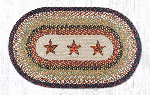 Earth Rugs OP-19 Barn Stars Oval Patch 27 Inch X 45 Inch Main image