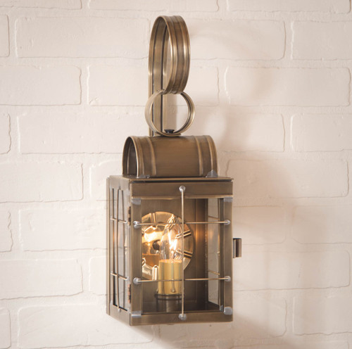 Irvin's Country Tinware Single Wall Lantern in Weathered Brass Additional image