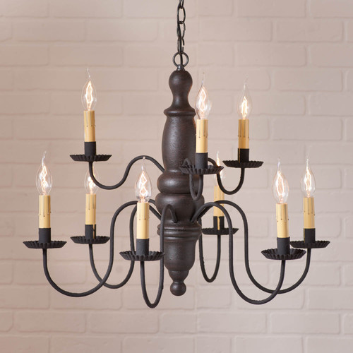 Irvin's Country Tinware Fairfield Chandelier in Americana Black Additional image