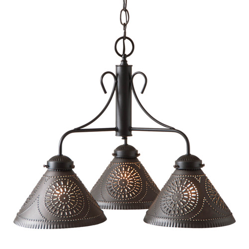 3 Arm Barrington Dining Room Chandelier in Kettle Black 19 Inches Main image