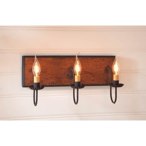 Three Arm Vanity Light in Hartford Pumpkin Additional image