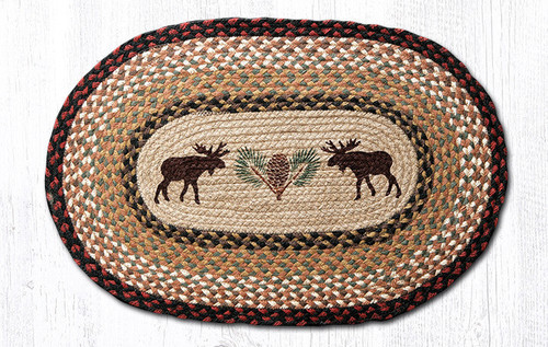 Earth Rugs OP-19 Moose / Pinecone Oval Patch 20" x 30" Main image