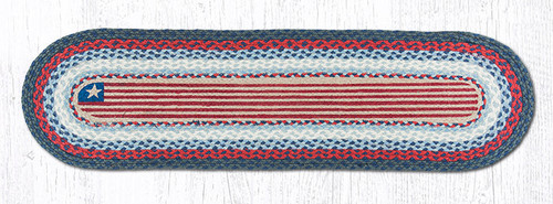 Earth Rugs OP-15 Flag Oval Patch Runner 13" x 48" Main image