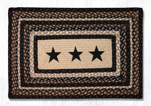 Earth Rugs PP-313 Black Stars Oblong Patch 20" x 30" Main image