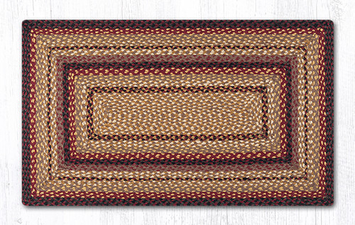 Earth Rugs RC-371 Blk Cherry/Chocolate/Cream Oblong Braided Rug 27 In. X 45 In. Main image