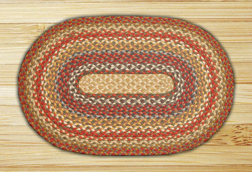 Earth Rugs C-300 Honey / Vanilla / Ginger Oval Braided Rug 3 Feet x 5 Feet Main image