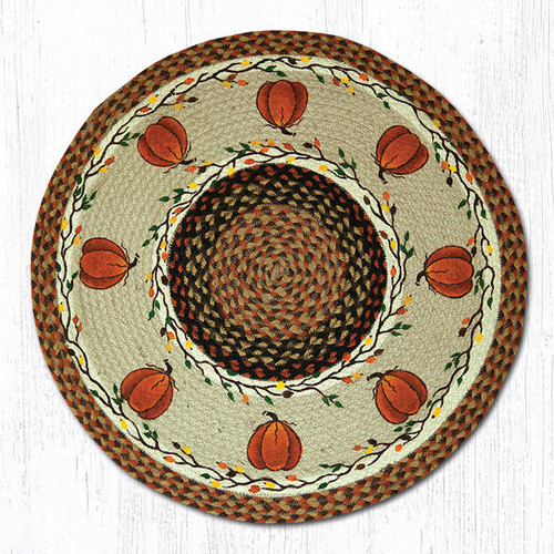 Earth Rugs RP-222 Harvest Pumpkin Round Patch 27" x 27" Main image