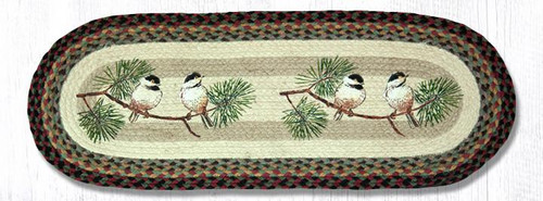Earth Rugs OP-81 Chickadee Oval Patch Runner 13" x 36" Main image