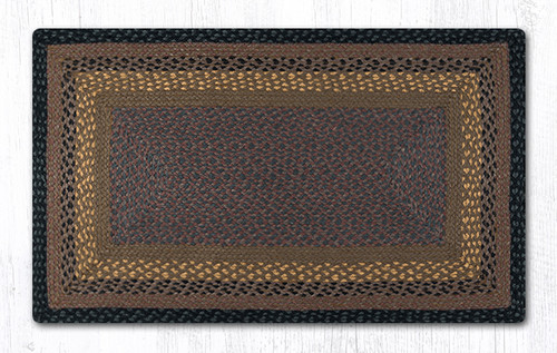 Earth Rugs RC-99 Brown / Black / Charcoal Oblong Braided Rug 27 Inch X 45 Inch Main image