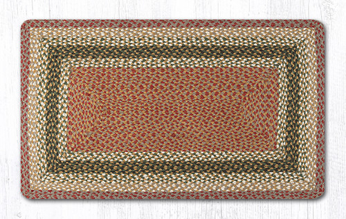 Earth Rugs RC-24 Olive / Burgundy / Gray Oblong Braided Rug 27 Inch X 45 Inch Main image