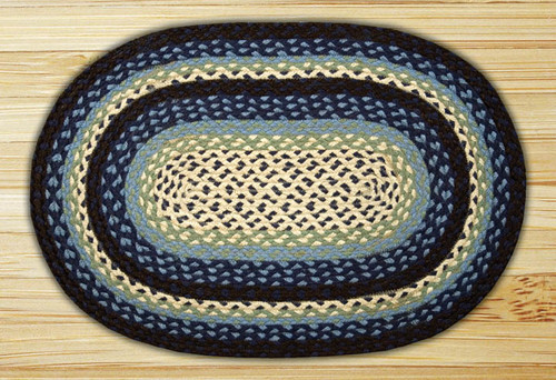 Earth Rugs C-312 Blueberry / Cream Oval Braided Rug 5 Feet x 8 Feet Main image