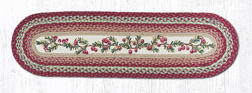 Earth Rugs OP-390 Cranberries Oval Patch Runner 13" x 48" Main image