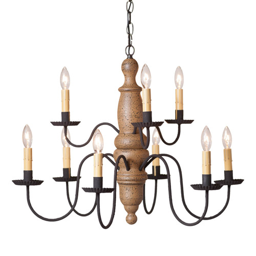 Nine Light Fairfield Dining Chandelier in Americana Pearwood 21 Inches High Main image