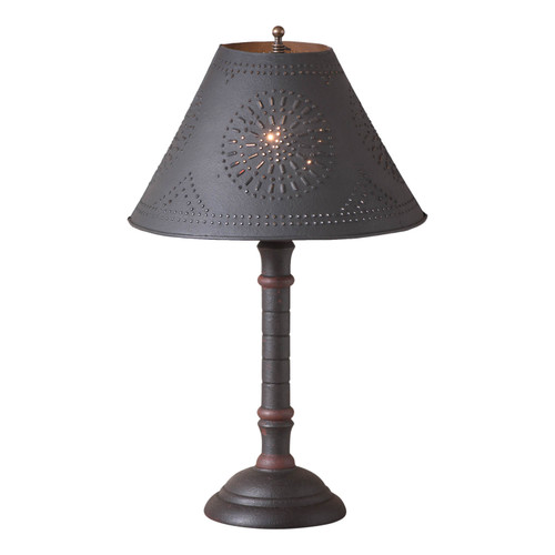 Gatlin Lamp in Hartford Black with Red with Shade Main image