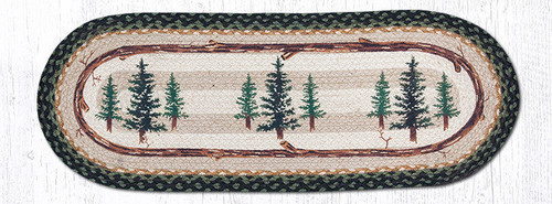 Earth Rugs OP-116 Tall Timbers Oval Patch Runner 13" x 36" Main image