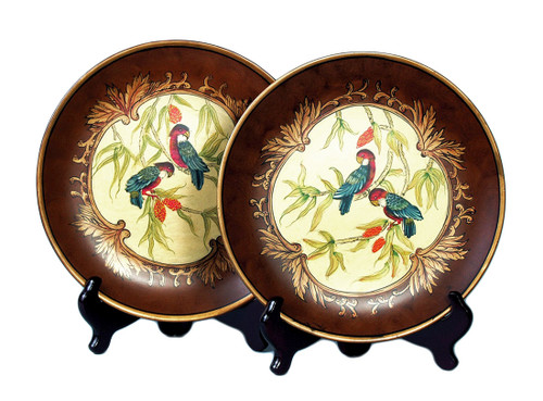Pair of 10 Inch Diameter Parrot Decorative Plates Main image